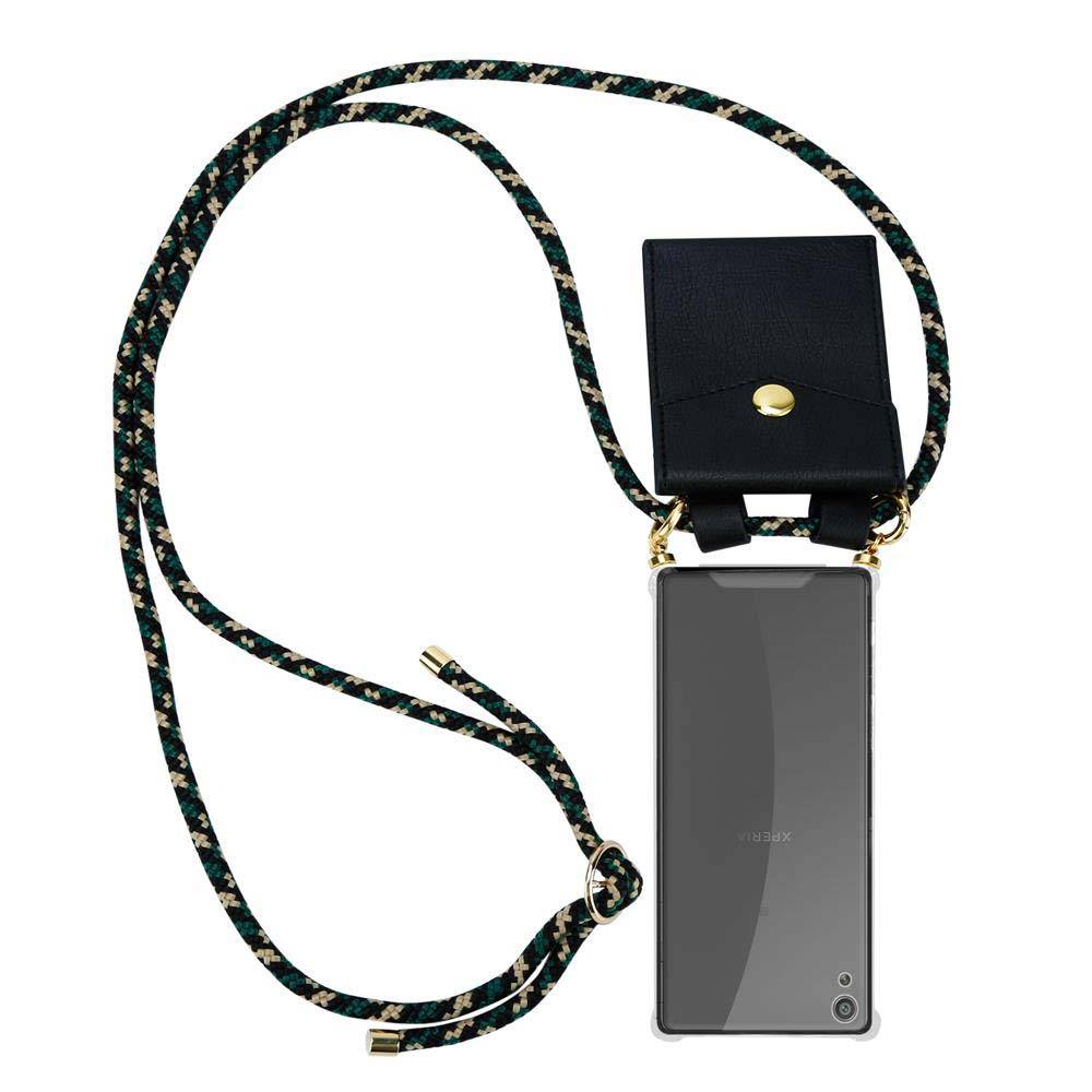Cadorabo Hülle für Sony Xperia XA Schutzhülle in Braun Handy Kette Silikon Kordel abnehmbares Etui