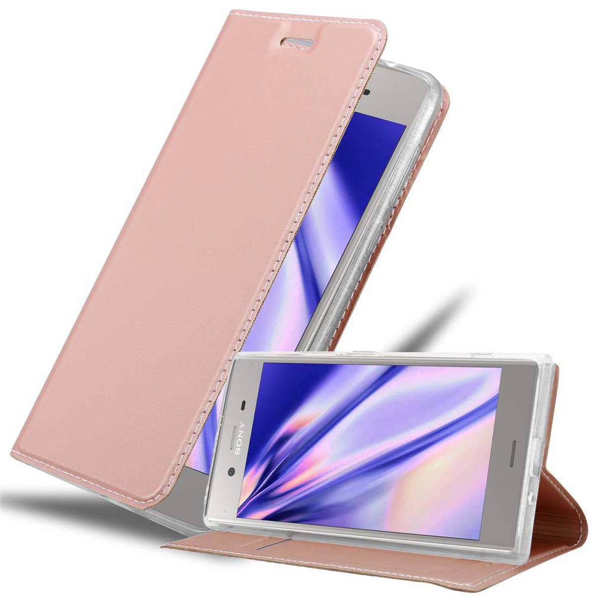 Cadorabo Handyhülle für Sony Xperia XZ1 Schutz Hülle in Rosa Cover Etui Book Case Booklet