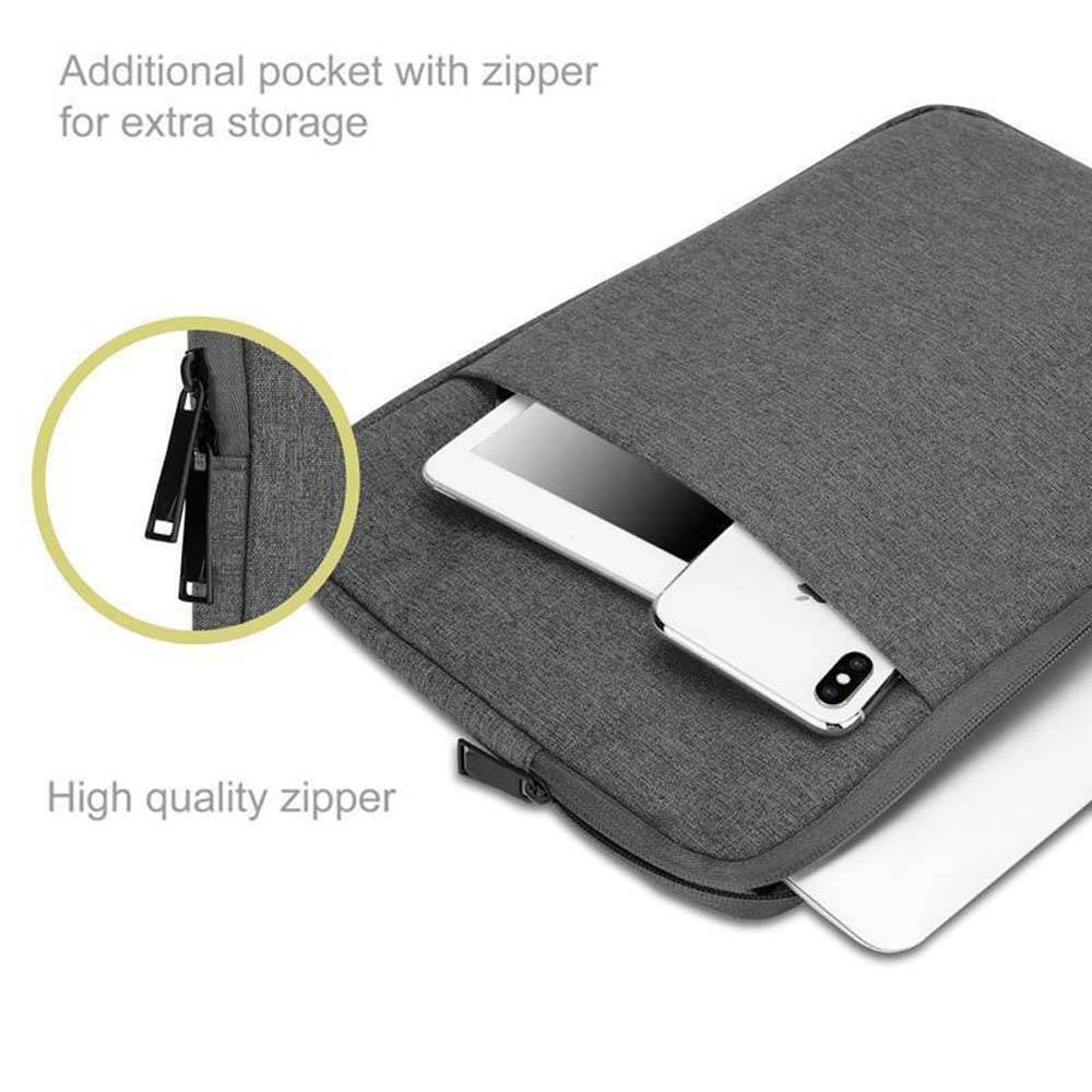 Cadorabo Laptop / Tablet Schutz Tasche 13.3 Zoll in DUNKEL GRAU - Notebook Computer Tasche aus Stoff mit Samt-Innenfutter