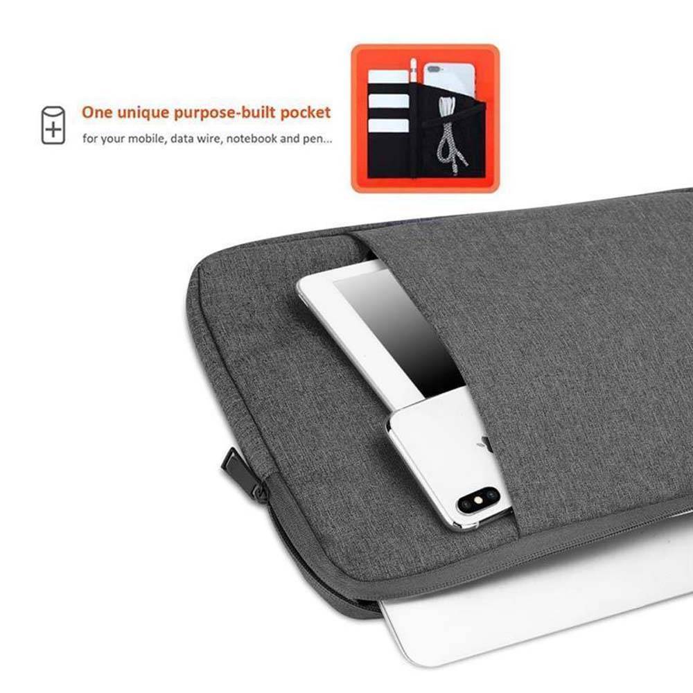 Cadorabo Laptop / Tablet Schutz Tasche 13.3 Zoll in DUNKEL GRAU - Notebook Computer Tasche aus Stoff mit Samt-Innenfutter
