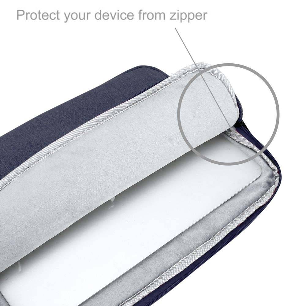 Cadorabo Laptop / Tablet Schutz Tasche 14 Zoll in DUNKEL BLAU - Notebook Computer Tasche aus Stoff mit Samt-Innenfutter