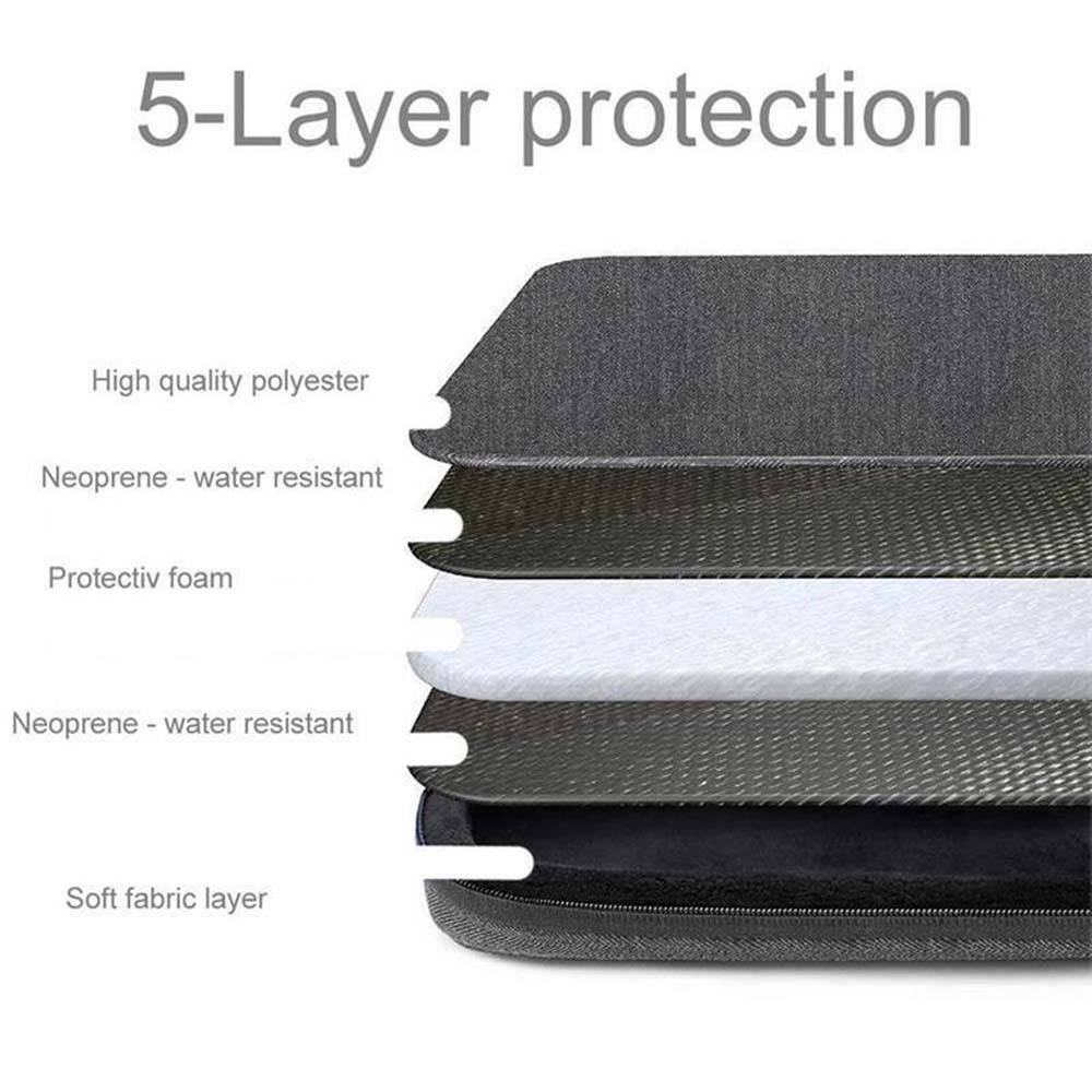 Cadorabo Laptop / Tablet Schutz Tasche 14 Zoll in DUNKEL GRAU - Notebook Computer Tasche aus Stoff mit Samt-Innenfutter