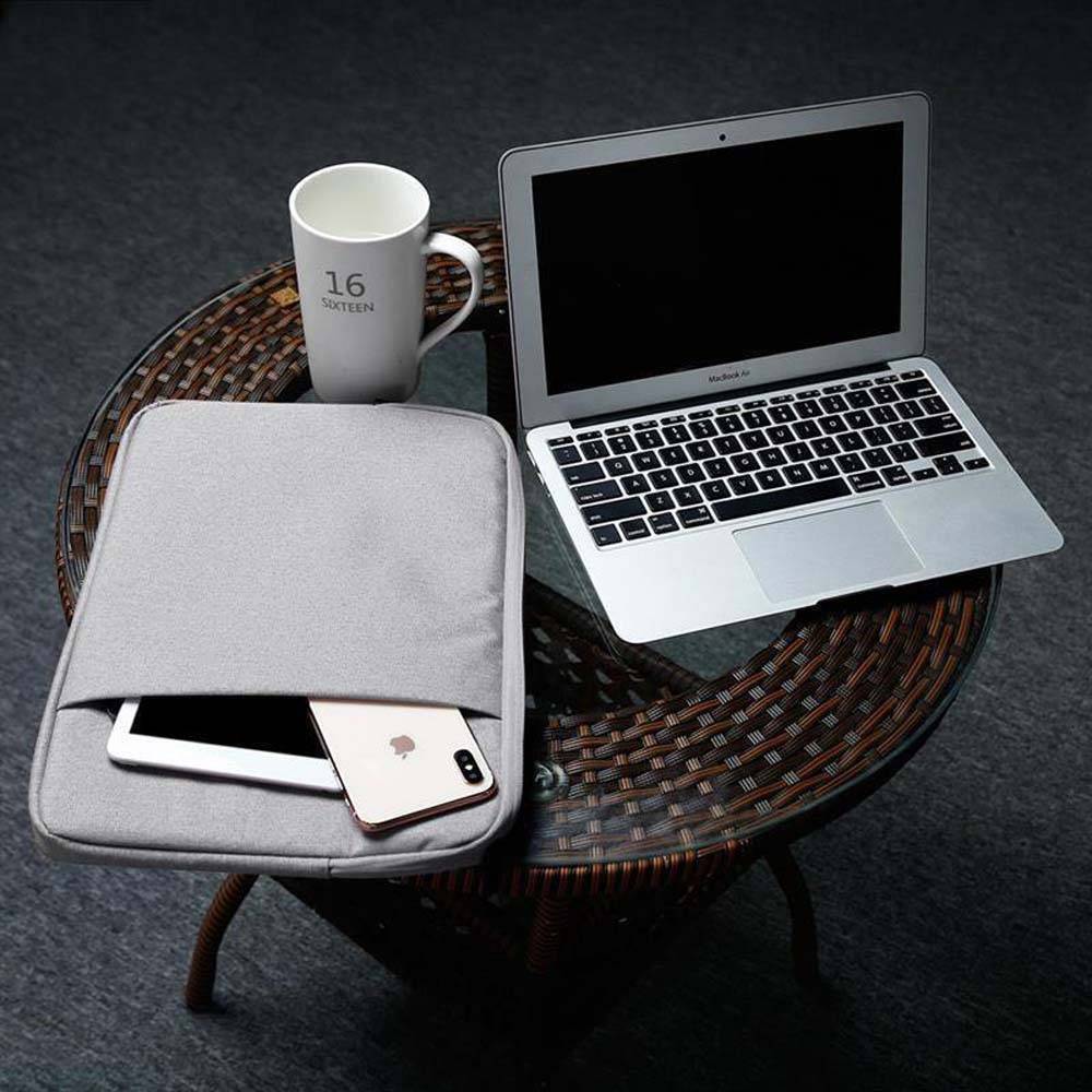 Cadorabo Laptop / Tablet Schutz Tasche 14 Zoll in GRAU - Notebook Computer Tasche aus Stoff mit Samt-Innenfutter
