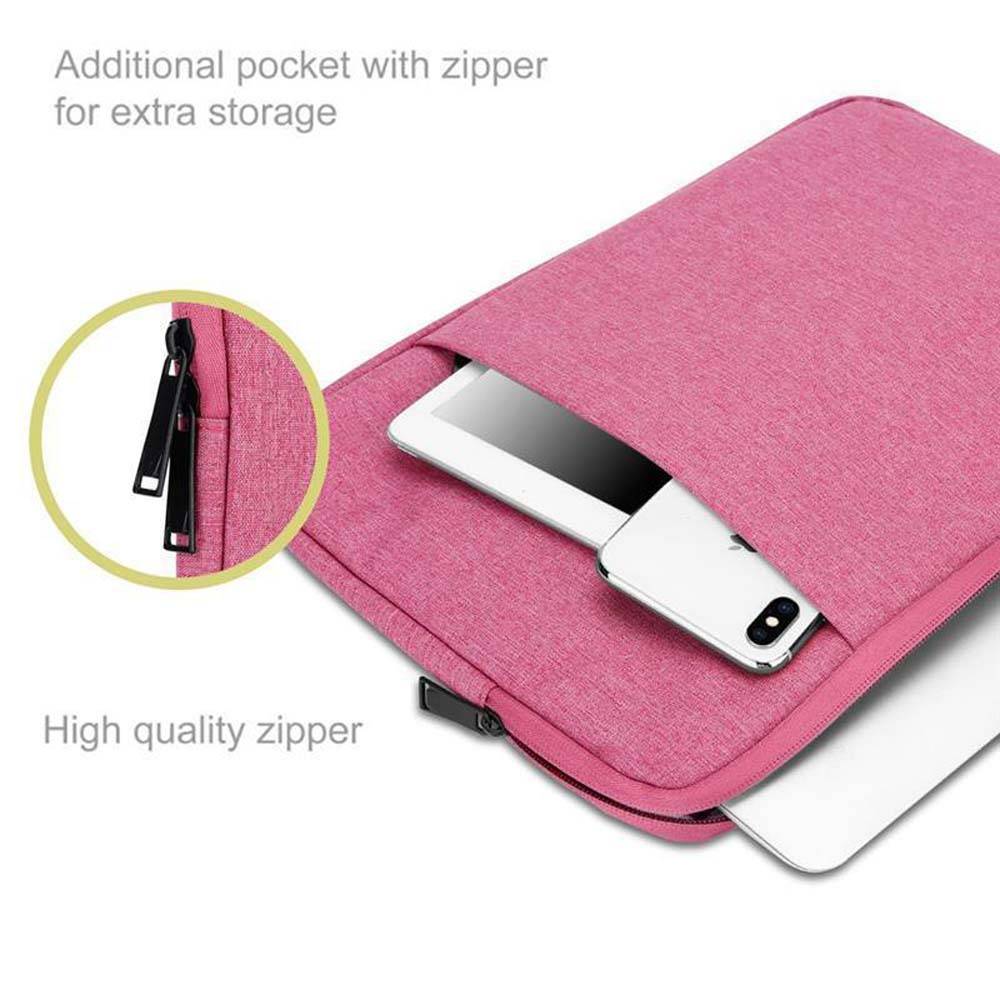 Cadorabo Laptop / Tablet Schutz Tasche 14 Zoll in PINK - Notebook Computer Tasche aus Stoff mit Samt-Innenfutter