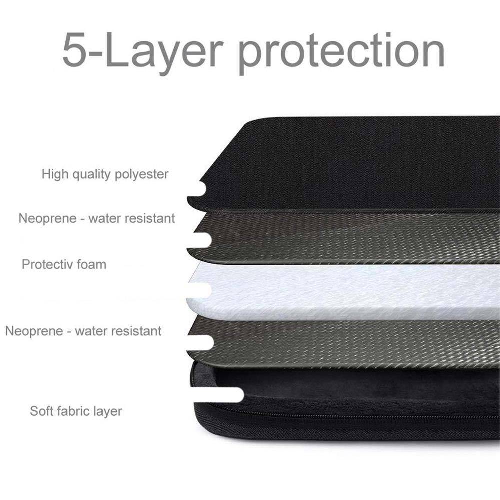 Cadorabo Laptop / Tablet Schutz Tasche 14 Zoll in SCHWARZ - Notebook Computer Tasche aus Stoff mit Samt-Innenfutter