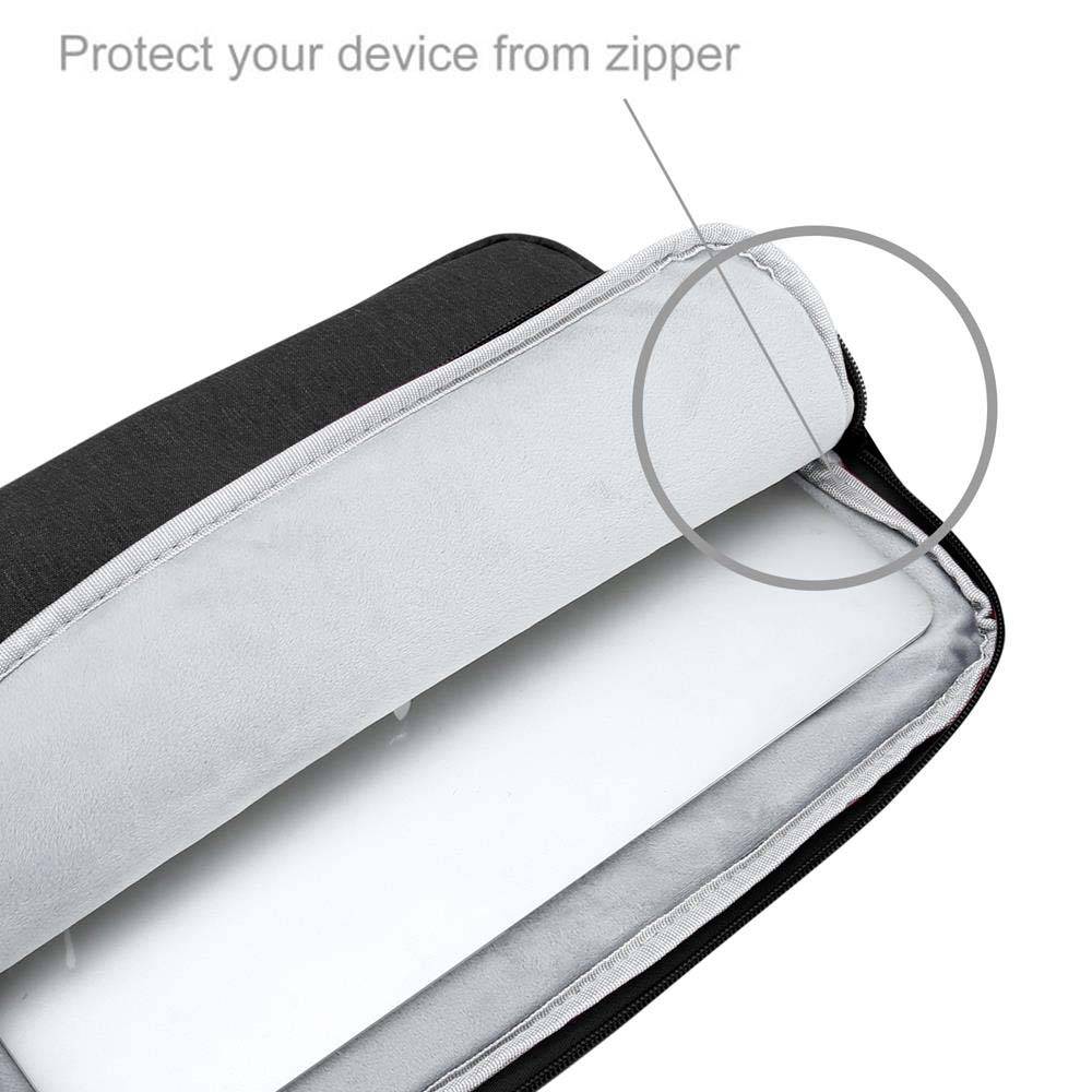 Cadorabo Laptop / Tablet Schutz Tasche 14 Zoll in SCHWARZ - Notebook Computer Tasche aus Stoff mit Samt-Innenfutter