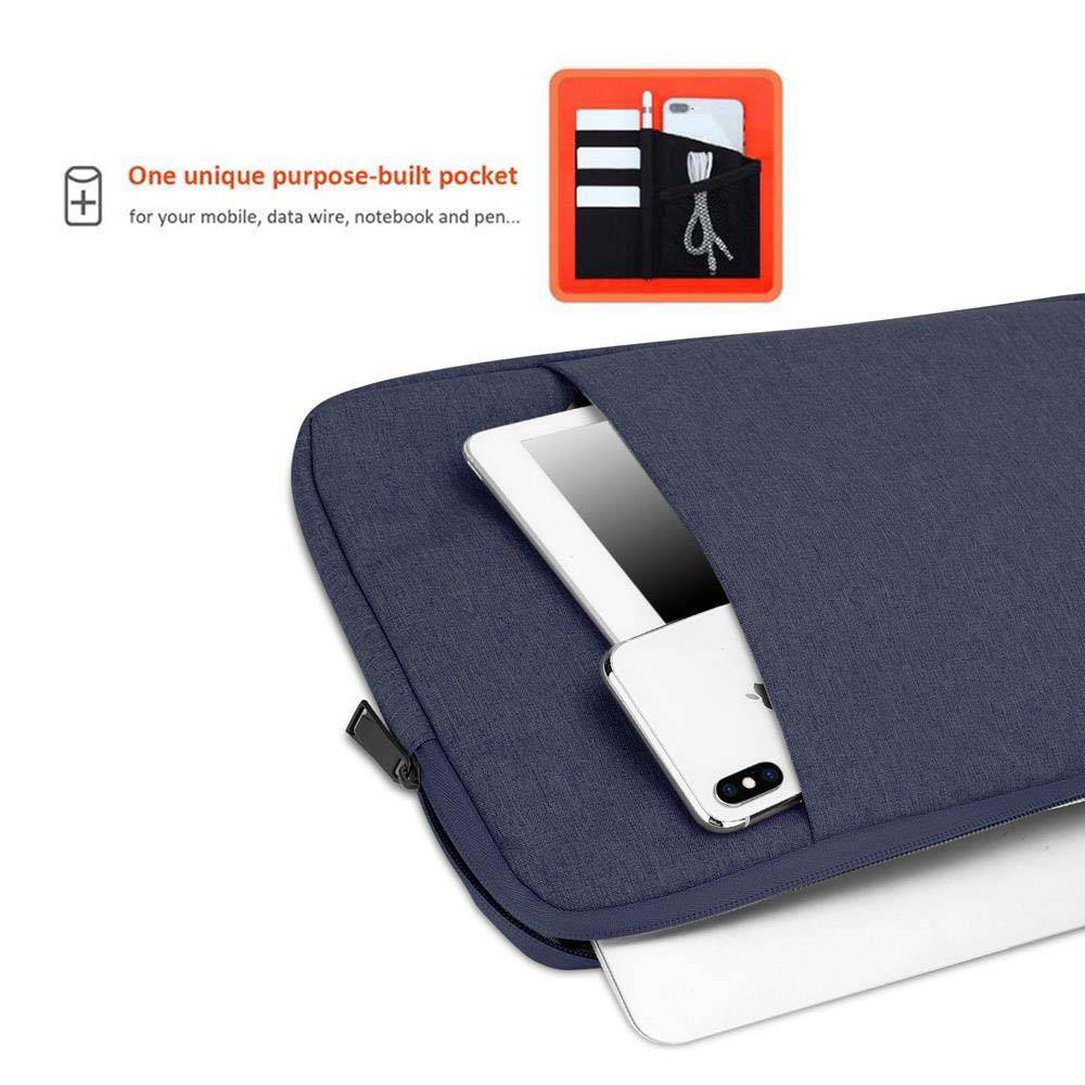 Cadorabo Laptop / Tablet Schutz Tasche 15.6 Zoll in DUNKEL BLAU - Notebook Computer Tasche aus Stoff mit Samt-Innenfutter