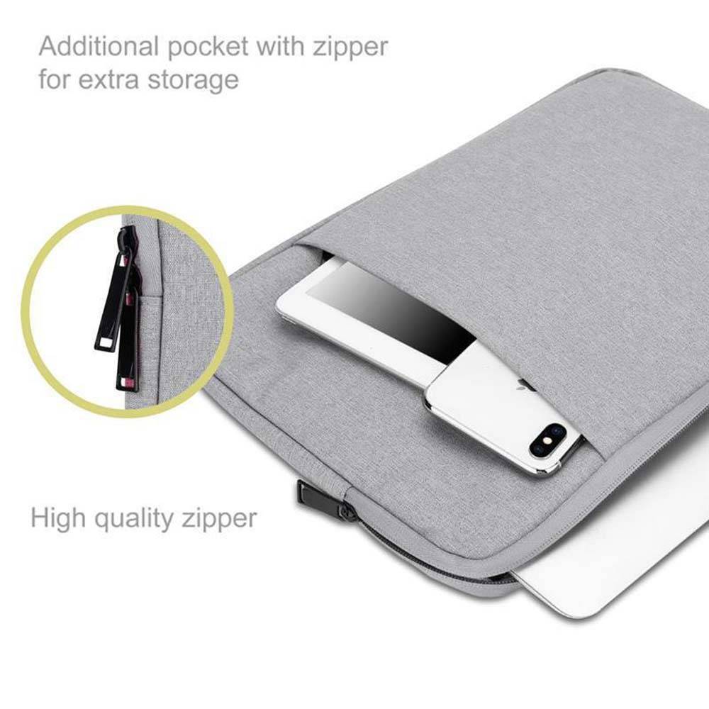 Cadorabo Laptop / Tablet Schutz Tasche 15.6 Zoll in GRAU - Notebook Computer Tasche aus Stoff mit Samt-Innenfutter