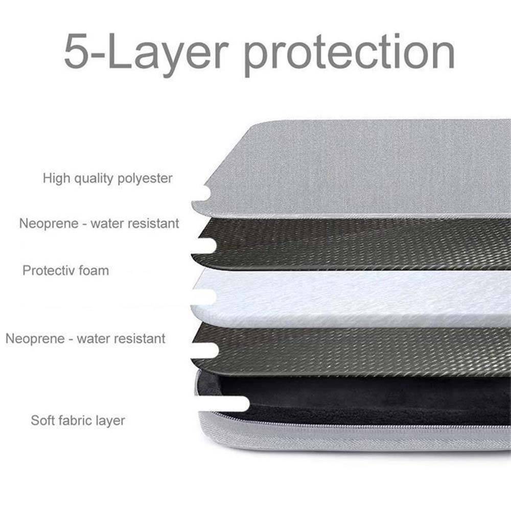 Cadorabo Laptop / Tablet Schutz Tasche 15.6 Zoll in GRAU - Notebook Computer Tasche aus Stoff mit Samt-Innenfutter