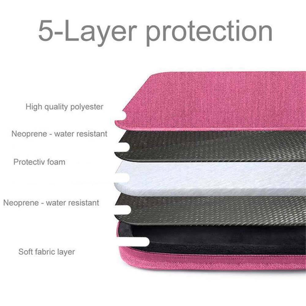 Cadorabo Laptop / Tablet Schutz Tasche 15.6 Zoll in PINK - Notebook Computer Tasche aus Stoff mit Samt-Innenfutter