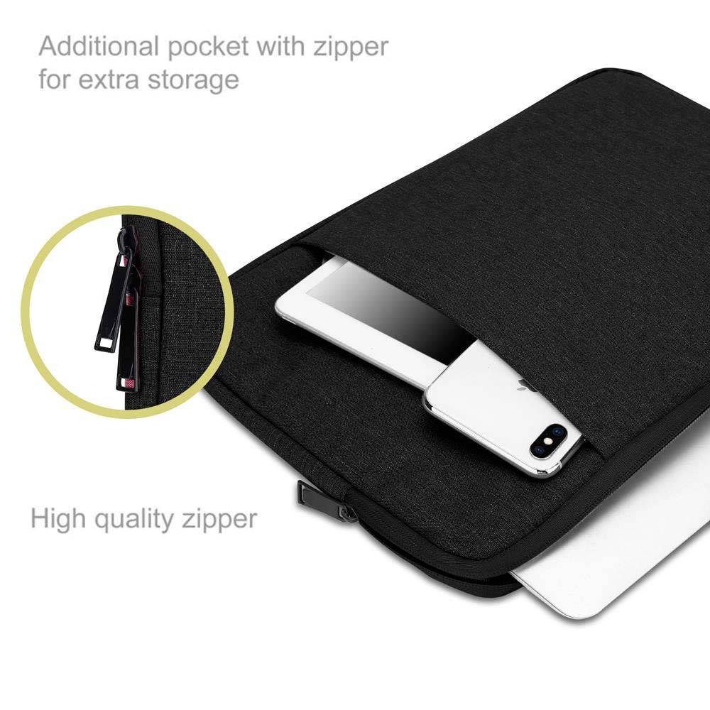 Cadorabo Laptop / Tablet Schutz Tasche 15.6 Zoll in SCHWARZ - Notebook Computer Tasche aus Stoff mit Samt-Innenfutter