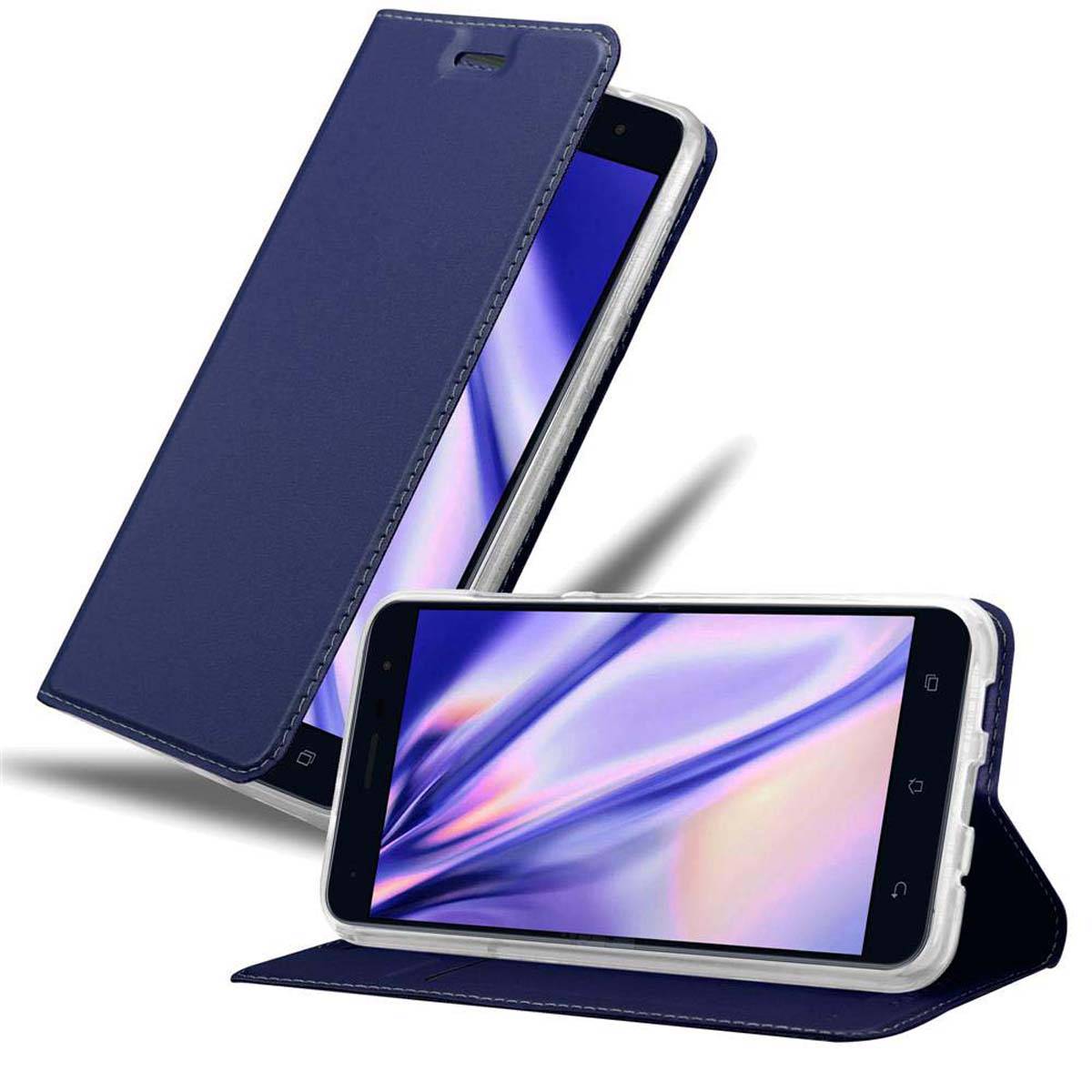 Cadorabo Handyhülle für Asus ZenFone 3 (5.5 Zoll) Schutz Hülle in Blau Cover Etui Book Case Booklet