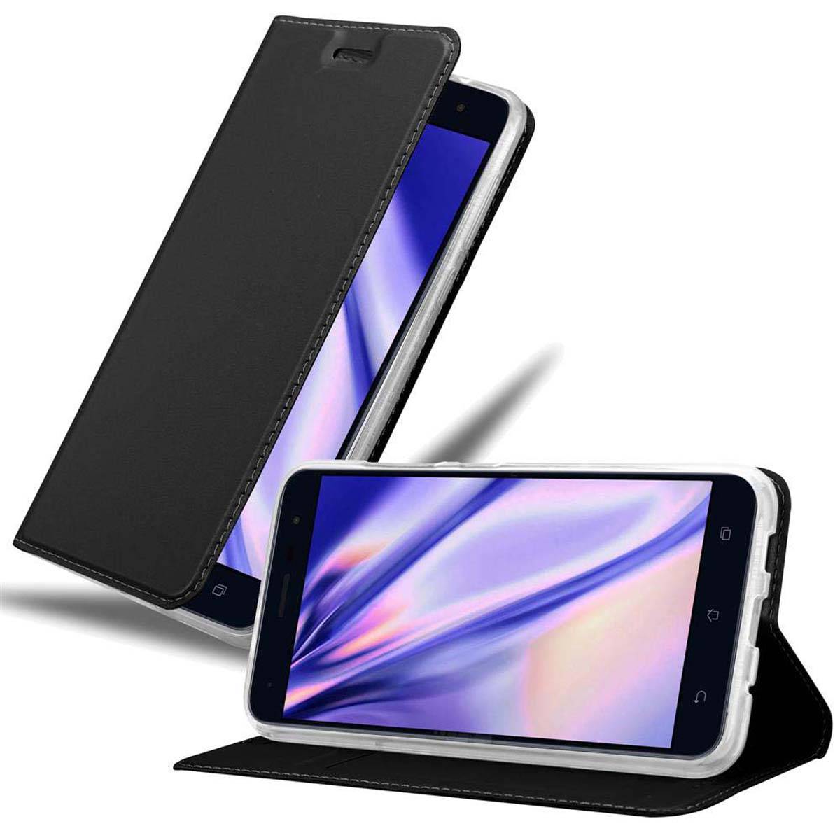 Cadorabo Handyhülle für Asus ZenFone 3 (5.5 Zoll) Schutz Hülle in Schwarz Cover Etui Book Case Booklet