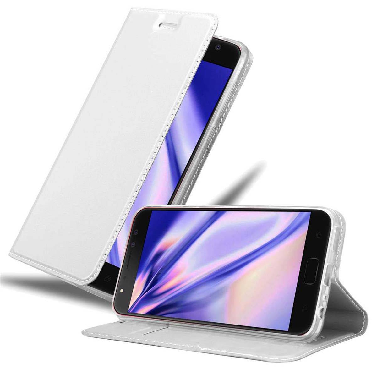 Cadorabo Handyhülle für Asus ZenFone 4 Selfie PRO Schutz Hülle in Silber Cover Etui Book Case Booklet