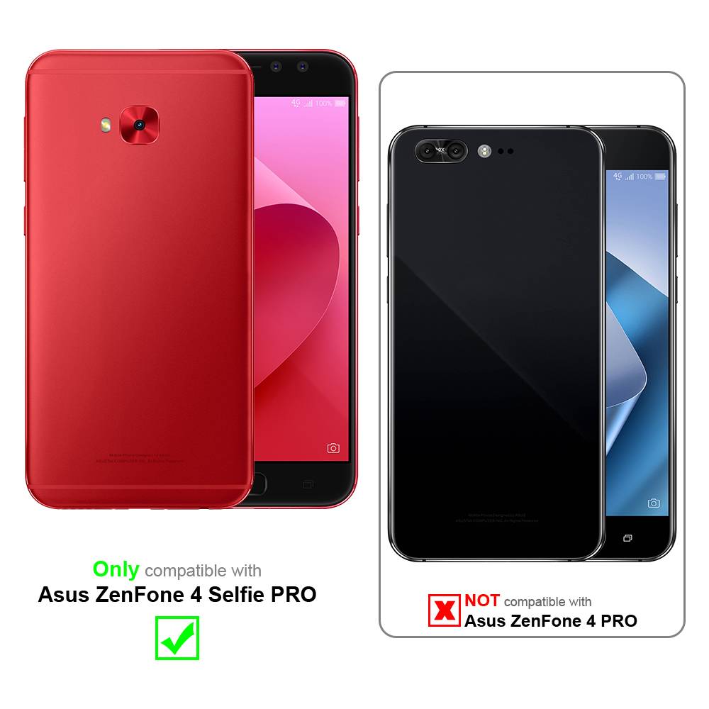 Cadorabo Handyhülle für Asus ZenFone 4 Selfie PRO Schutz Hülle in Silber Cover Etui Book Case Booklet