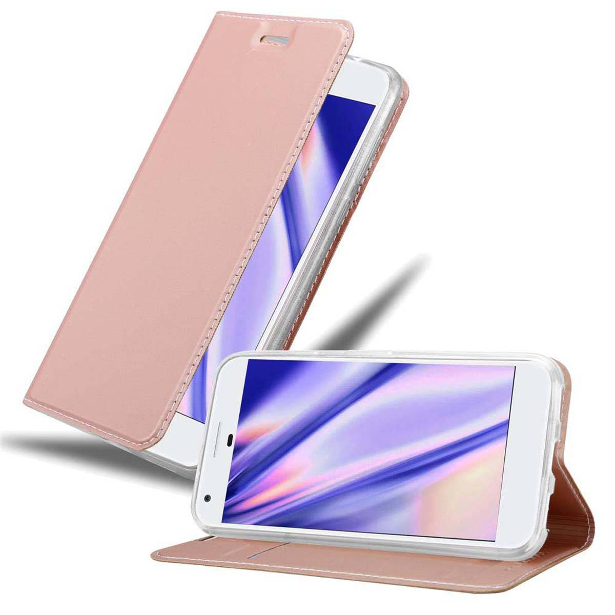 Cadorabo Handyhülle für Google PIXEL Schutz Hülle in Rosa Cover Etui Book Case Booklet