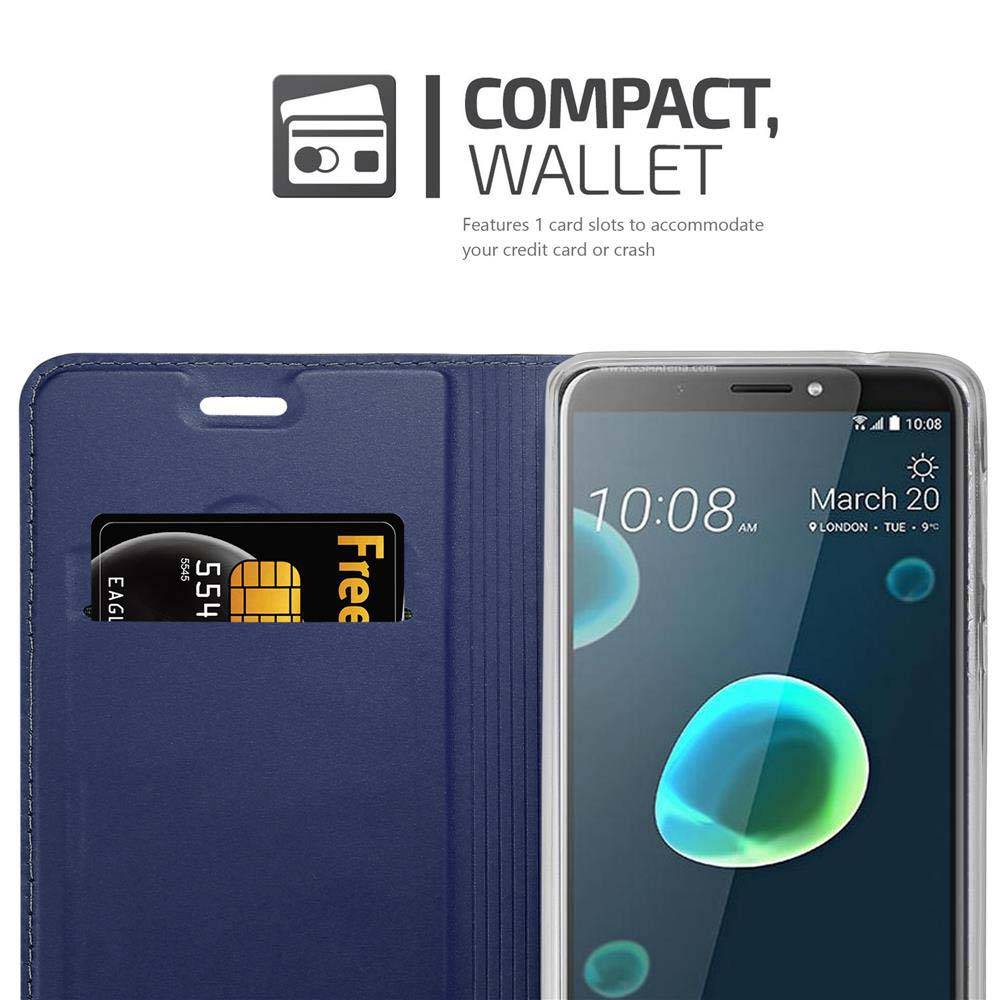 Cadorabo Handyhülle für HTC Desire 12 PLUS Schutz Hülle in Blau Cover Etui Book Case Booklet