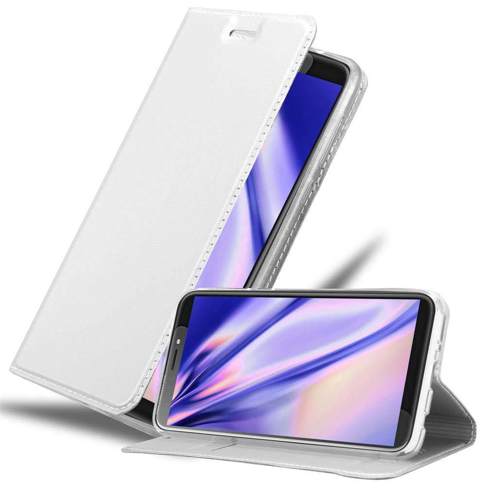 Cadorabo Handyhülle für HTC Desire 12 PLUS Schutz Hülle in Silber Cover Etui Book Case Booklet