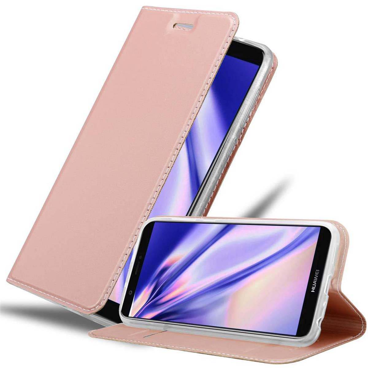 Cadorabo Handyhülle für Huawei P SMART 2018 / Enjoy 7S Schutz Hülle in Rosa Cover Etui Book Case Booklet