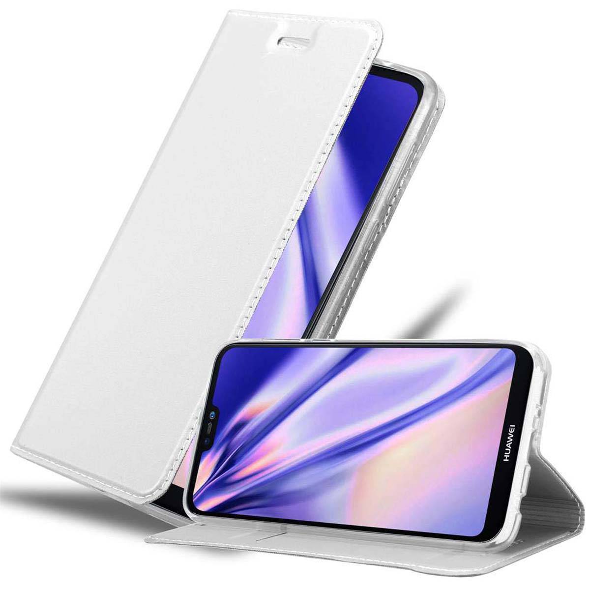 Cadorabo Handyhülle für Huawei P20 LITE 2018 / NOVA 3E Schutz Hülle in Silber Cover Etui Book Case Booklet