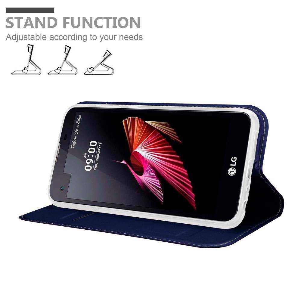 Cadorabo Handyhülle für LG X SCREEN Schutz Hülle in Blau Cover Etui Book Case Booklet