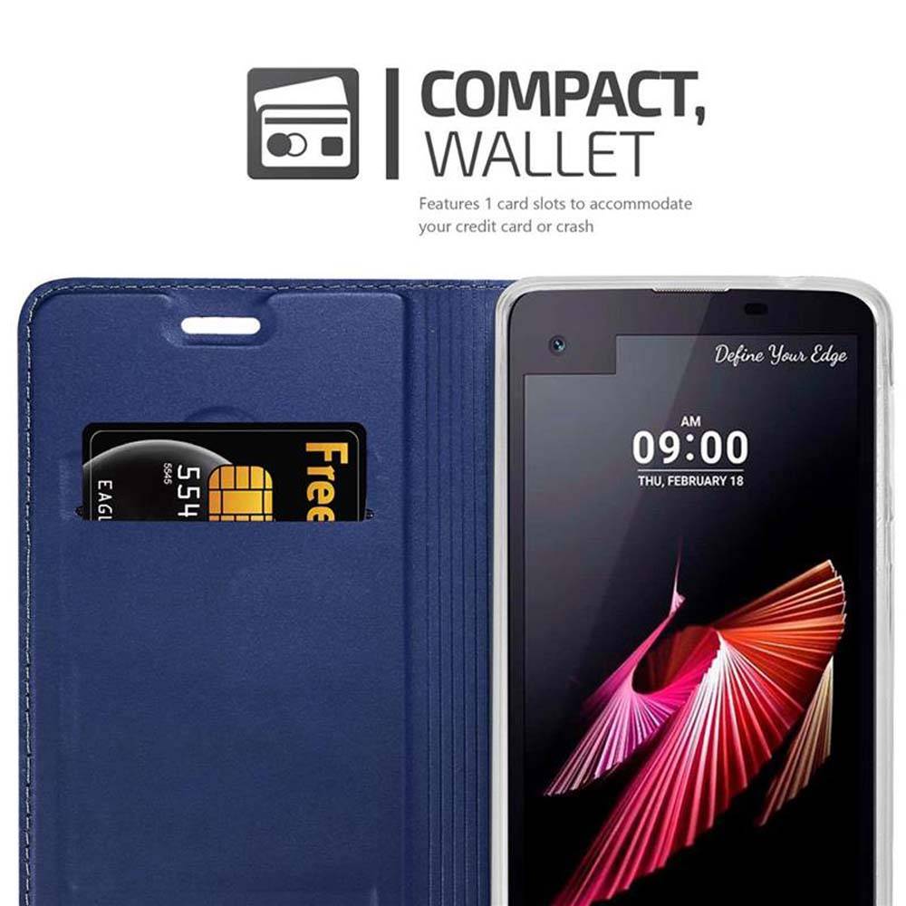 Cadorabo Handyhülle für LG X SCREEN Schutz Hülle in Blau Cover Etui Book Case Booklet