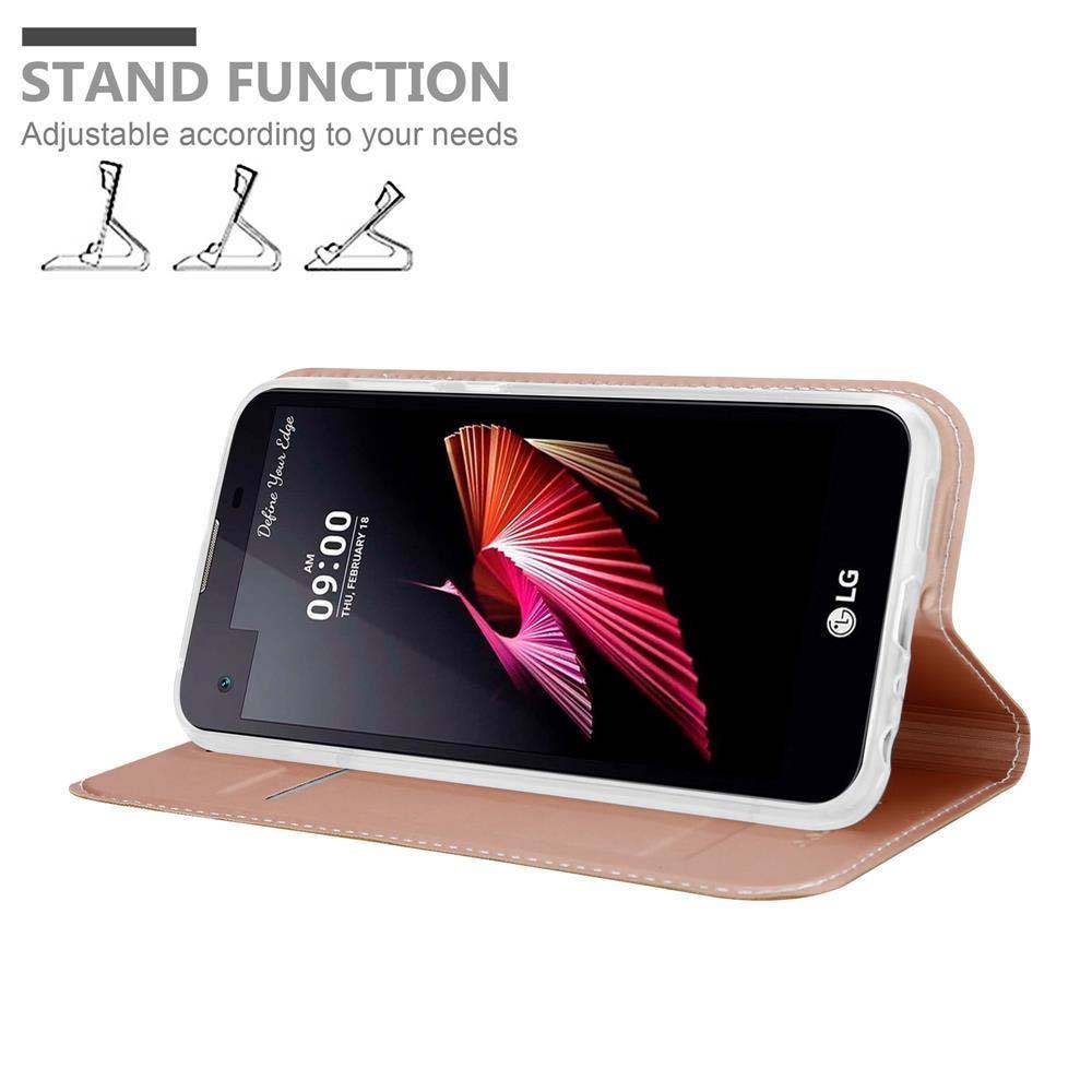 Cadorabo Handyhülle für LG X SCREEN Schutz Hülle in Rosa Cover Etui Book Case Booklet