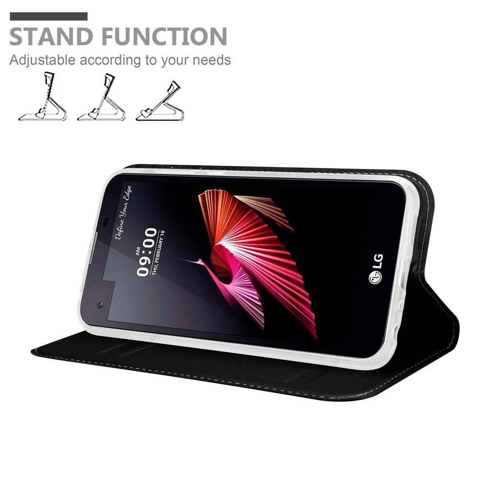Cadorabo Handyhülle für LG X SCREEN Schutz Hülle in Schwarz Cover Etui Book Case Booklet