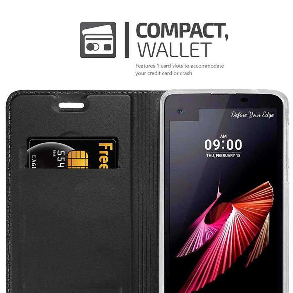 Cadorabo Handyhülle für LG X SCREEN Schutz Hülle in Schwarz Cover Etui Book Case Booklet