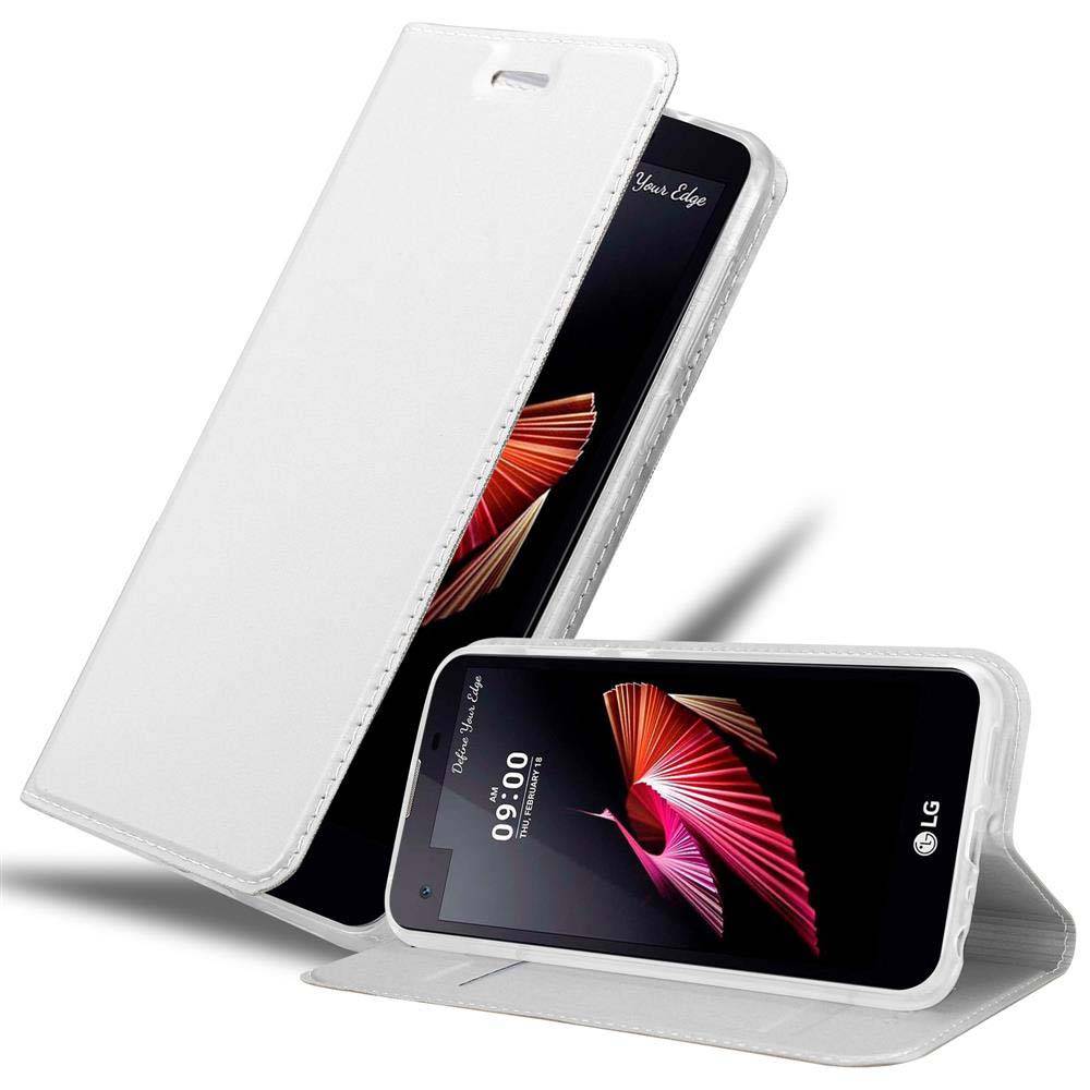 Cadorabo Handyhülle für LG X SCREEN Schutz Hülle in Silber Cover Etui Book Case Booklet