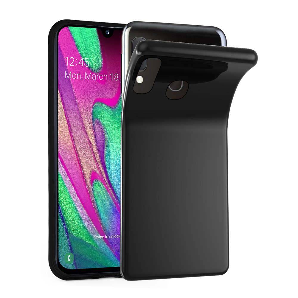 Cadorabo Hülle für Samsung Galaxy A40 Schutz Hülle in Schwarz Schutzhülle TPU Silikon Cover Etui Case
