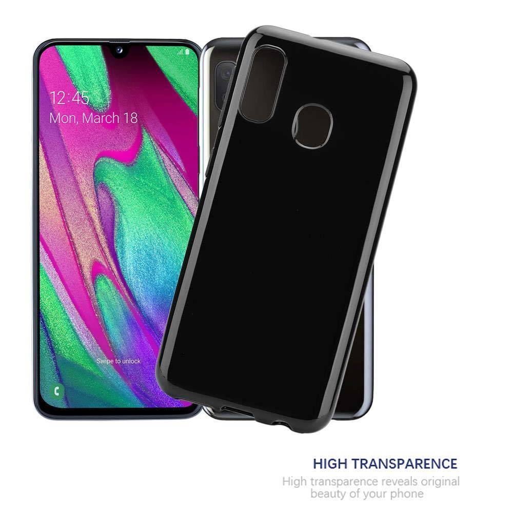 Cadorabo Hülle für Samsung Galaxy A40 Schutz Hülle in Schwarz Schutzhülle TPU Silikon Cover Etui Case