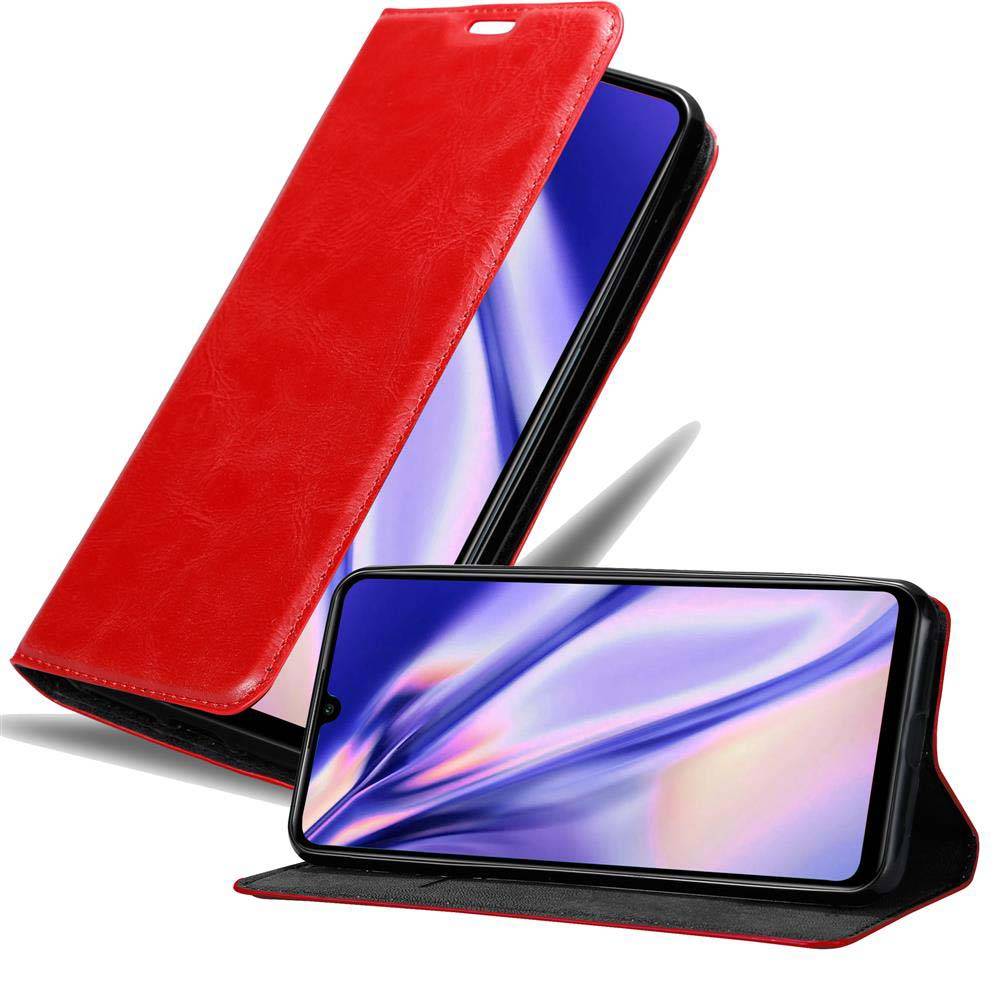 Cadorabo Hülle für Huawei P30 LITE Schutz Hülle in Rot Handyhülle Etui Case Cover Magnetverschluss