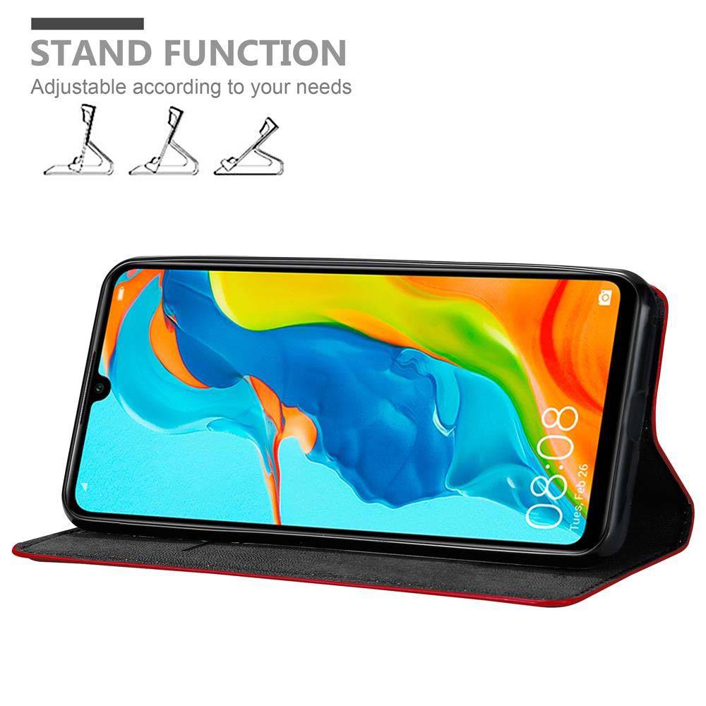Cadorabo Hülle für Huawei P30 LITE Schutz Hülle in Rot Handyhülle Etui Case Cover Magnetverschluss