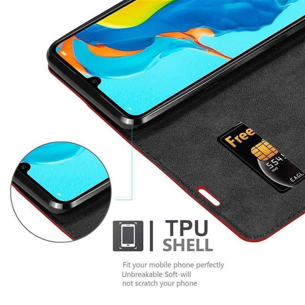 Cadorabo Hülle für Huawei P30 LITE Schutz Hülle in Rot Handyhülle Etui Case Cover Magnetverschluss