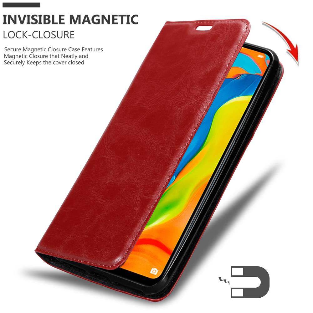 Cadorabo Hülle für Huawei P30 LITE Schutz Hülle in Rot Handyhülle Etui Case Cover Magnetverschluss