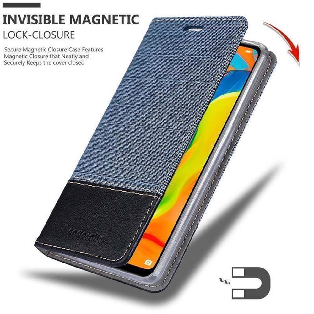 Cadorabo Hülle für Huawei P30 LITE Schutzhülle in Blau Handy Hülle Etui Book Case Cover