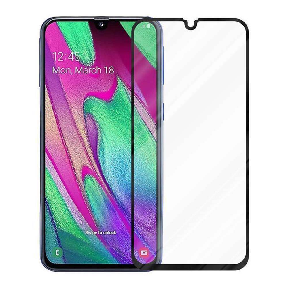 Cadorabo Panzerfolie für Samsung Galaxy A40 Schutzfolie in Schwarz Vollbild Folie Tempered Display Schutzglas