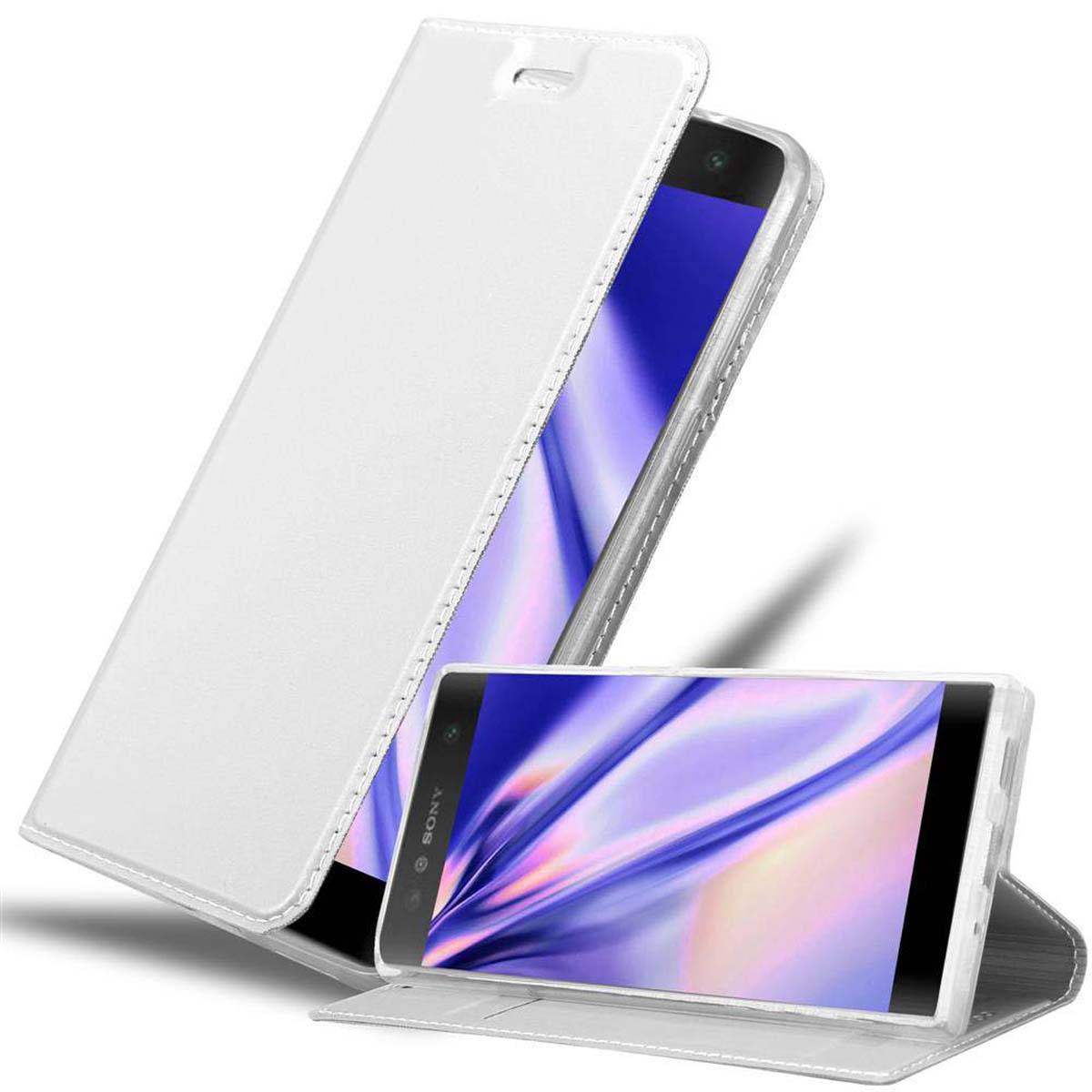 Cadorabo Handyhülle für Sony Xperia XA2 Schutz Hülle in Silber Cover Etui Book Case Booklet