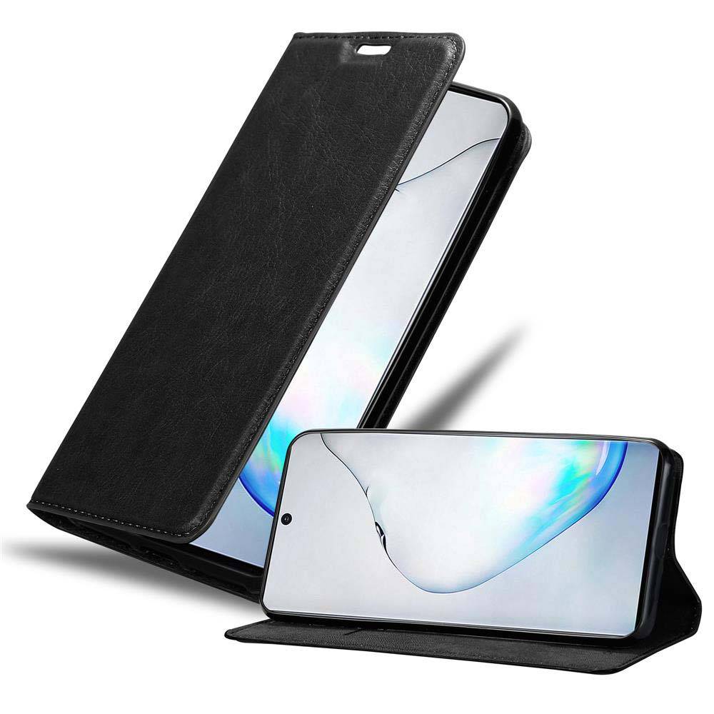 Cadorabo Hülle für Samsung Galaxy NOTE 10 Schutz Hülle in Schwarz Handyhülle Etui Case Cover Magnetverschluss