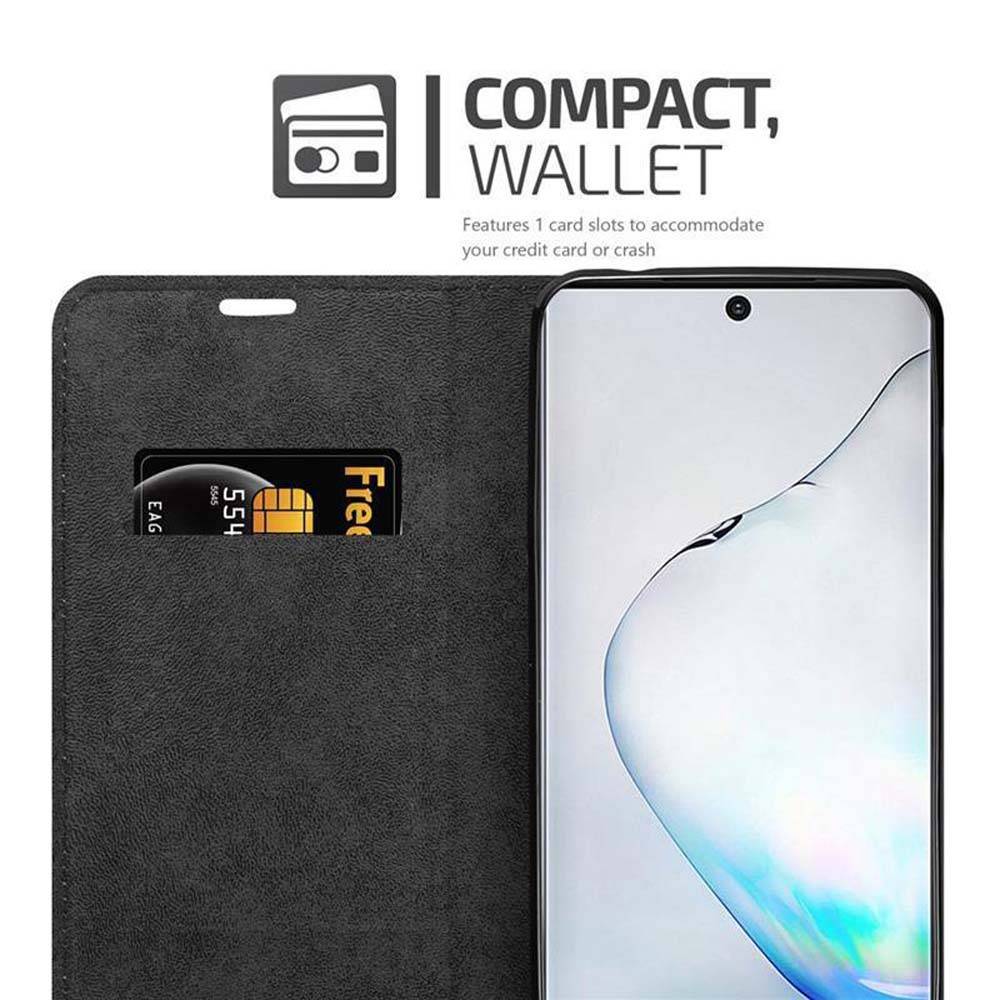 Cadorabo Hülle für Samsung Galaxy NOTE 10 Schutz Hülle in Braun Handyhülle Etui Case Cover Magnetverschluss