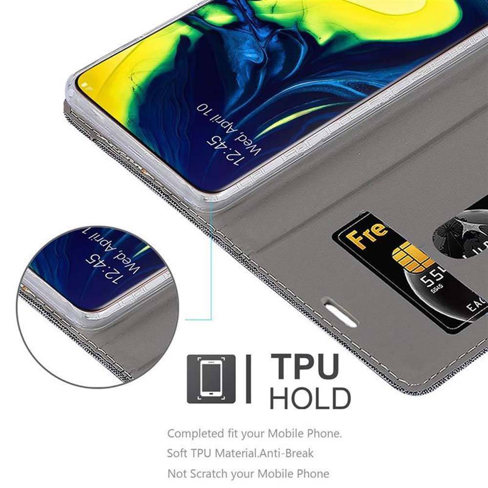 Cadorabo Hülle für Samsung Galaxy A80 / A90 4G Schutzhülle in Grau Handy Hülle Etui Book Case Cover