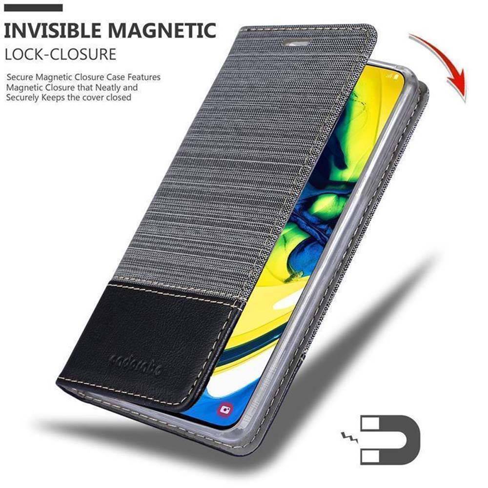 Cadorabo Hülle für Samsung Galaxy A80 / A90 4G Schutzhülle in Grau Handy Hülle Etui Book Case Cover
