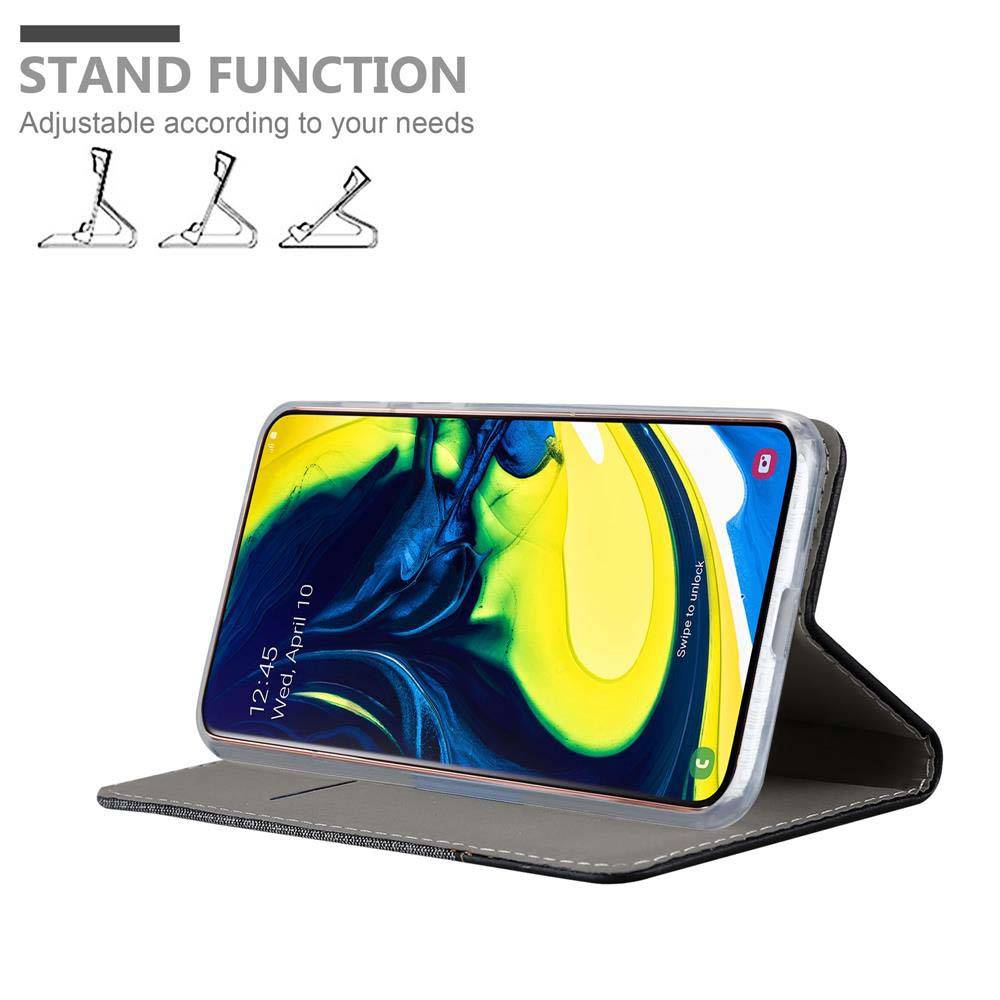Cadorabo Hülle für Samsung Galaxy A80 / A90 4G Schutzhülle in Grau Handy Hülle Etui Book Case Cover