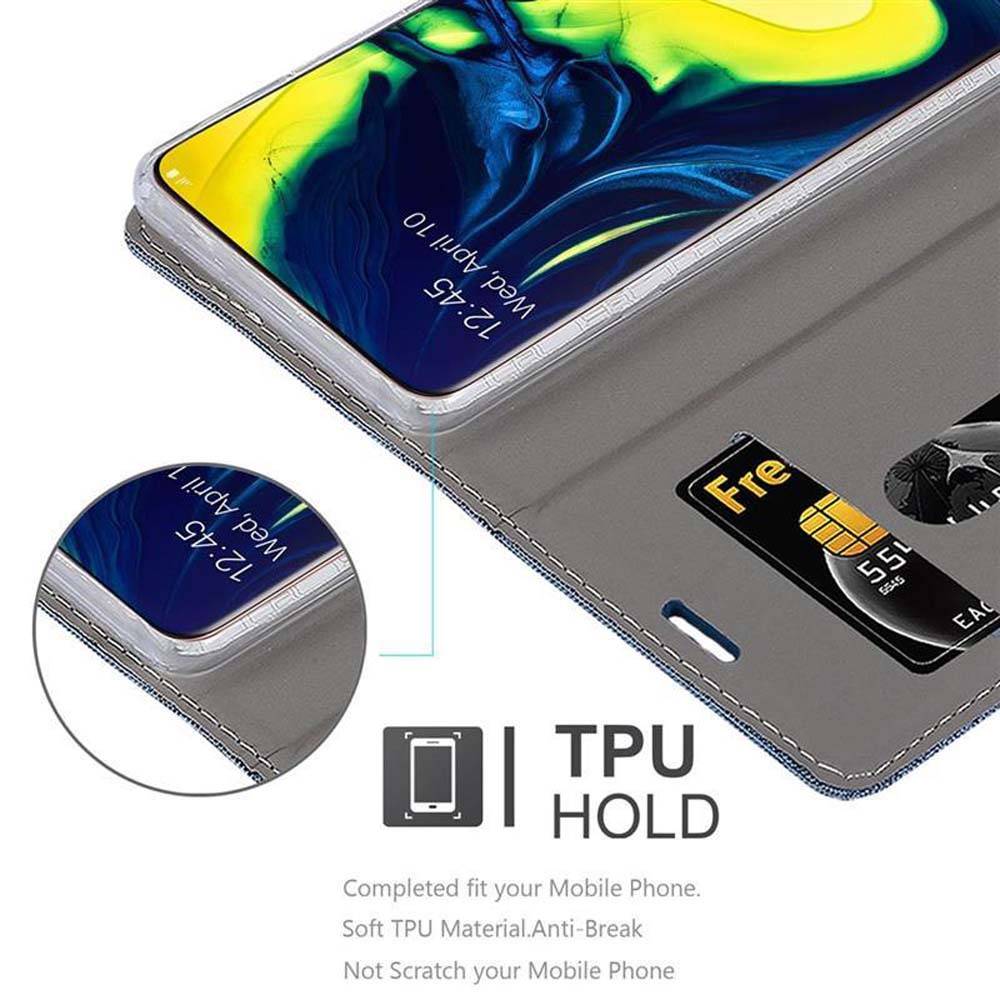 Cadorabo Hülle für Samsung Galaxy A80 / A90 4G Schutzhülle in Blau Handy Hülle Etui Book Case Cover