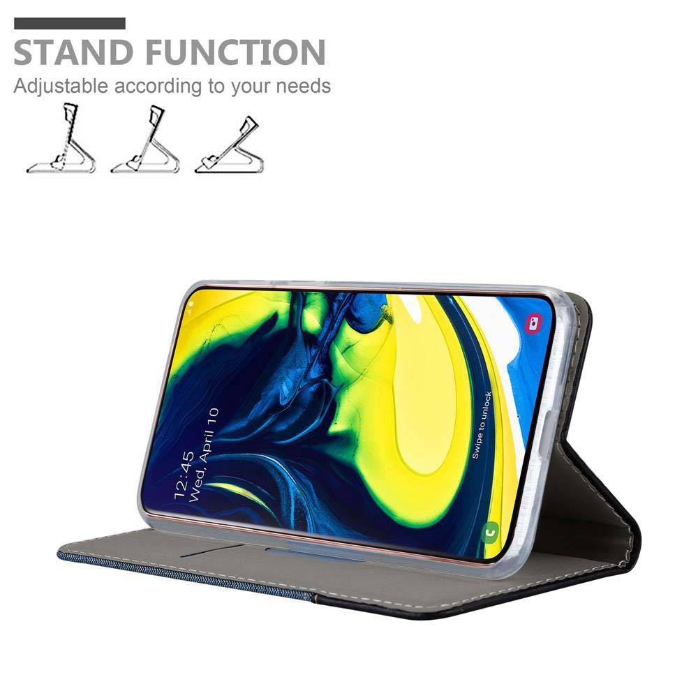 Cadorabo Hülle für Samsung Galaxy A80 / A90 4G Schutzhülle in Blau Handy Hülle Etui Book Case Cover