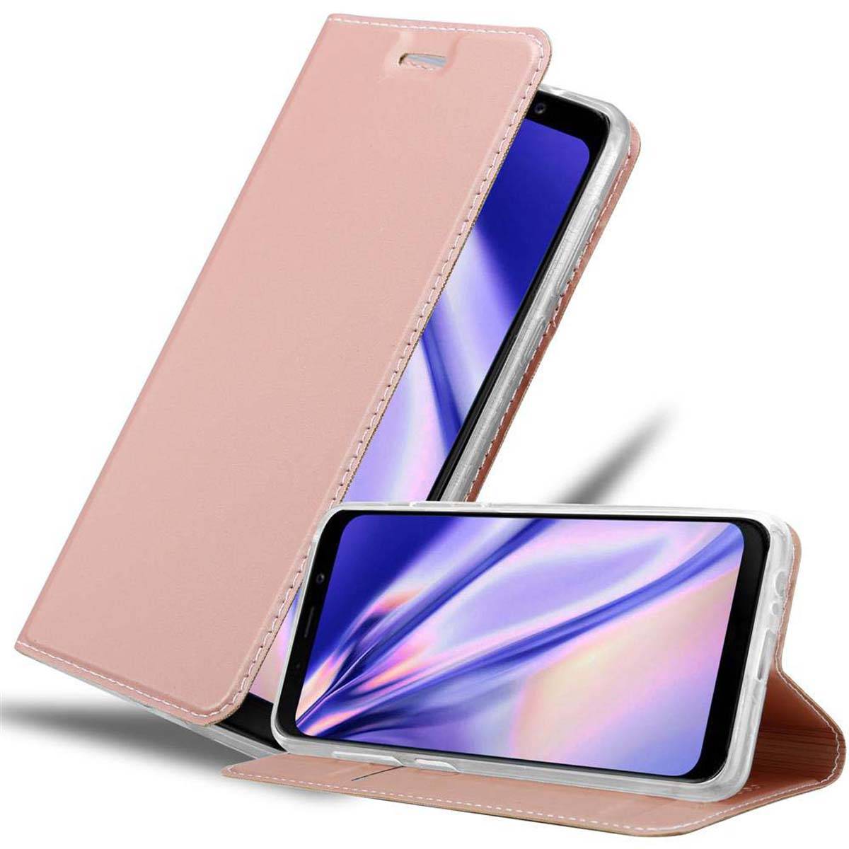 Cadorabo Handyhülle für Samsung Galaxy A8 2018 Schutz Hülle in Rosa Cover Etui Book Case Booklet