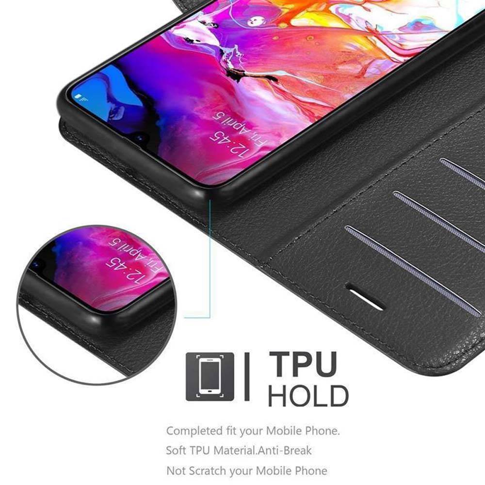 Cadorabo Hülle für Samsung Galaxy A70 / A70s Schutz Hülle in Schwarz Handyhülle Etui Case Cover Magnetverschluss