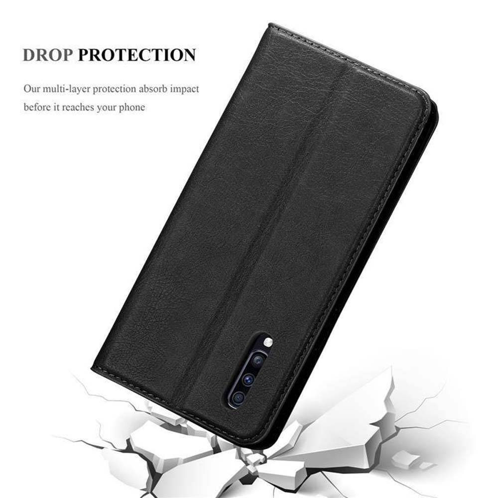Cadorabo Hülle für Samsung Galaxy A70 / A70s Schutz Hülle in Schwarz Handyhülle Etui Case Cover Magnetverschluss
