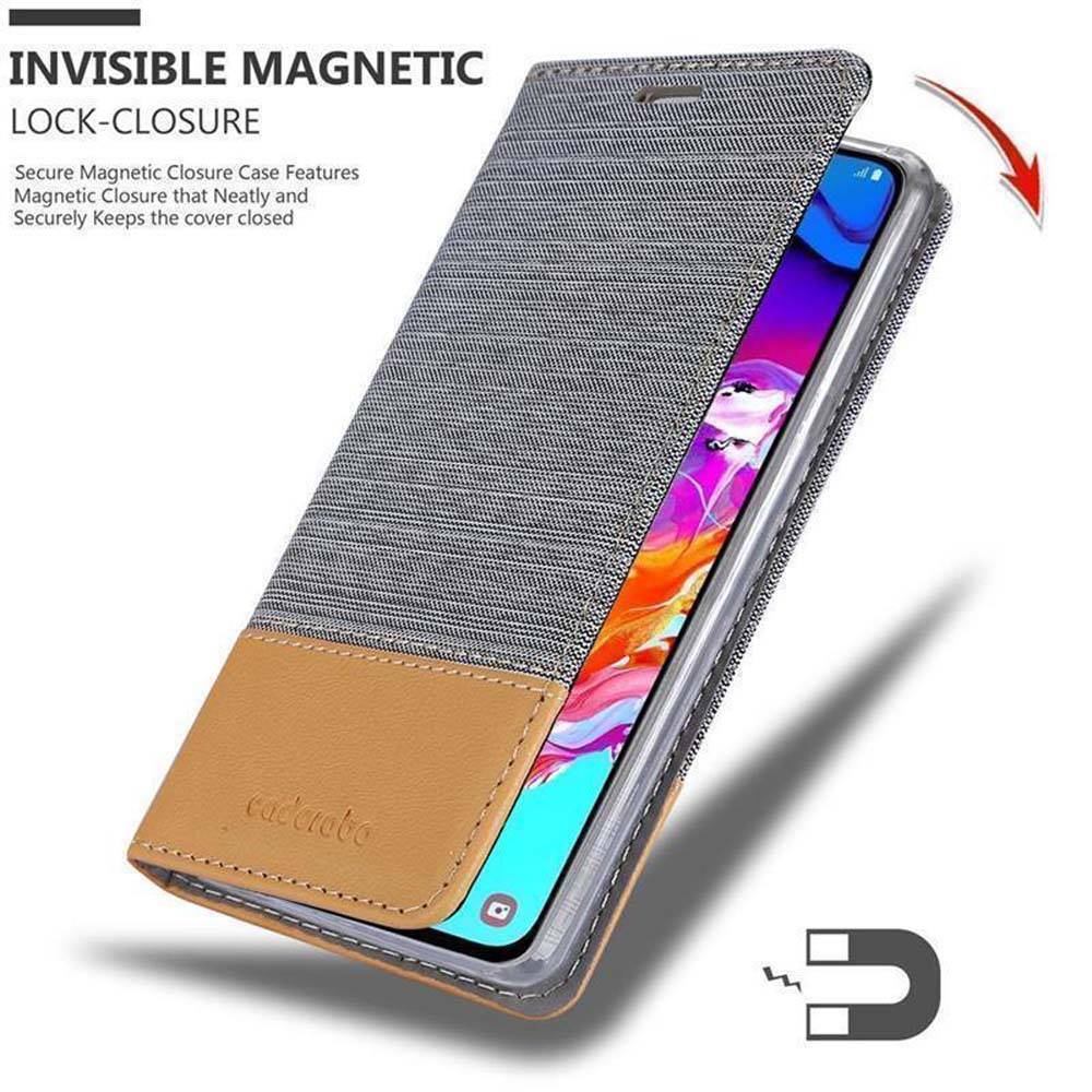 Cadorabo Hülle für Samsung Galaxy A70 / A70s Schutzhülle in Grau Handy Hülle Etui Book Case Cover